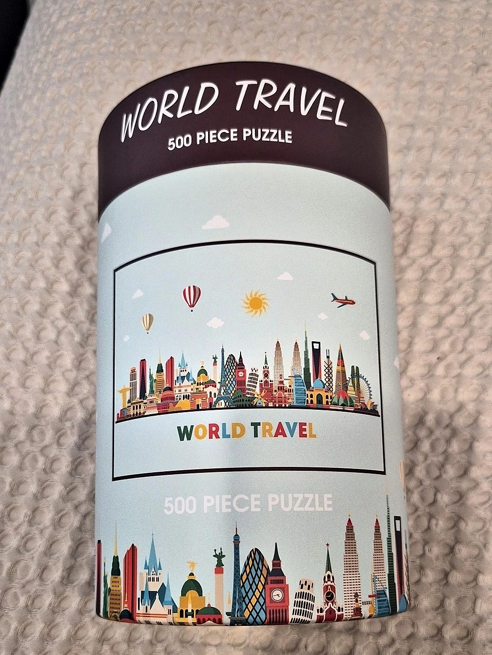 Modern Expressions World Travel 500 Piece Puzzle Multicolor & Blue